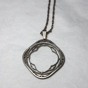 Sterling Lacy Filigree Carved Coin Necklace